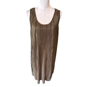 h and m brown dress Brown Crepe Dress with Flared Long Sleeves  shopaleena